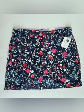 Croft & Barrow The Classic Skort Size 18 Floral Skirt Effortless Stretch NWT